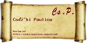 Csáki Paulina névjegykártya
